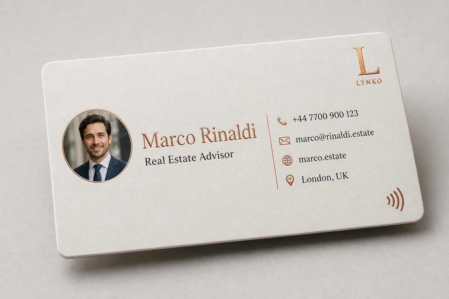 Personalised Lynko NFC business card