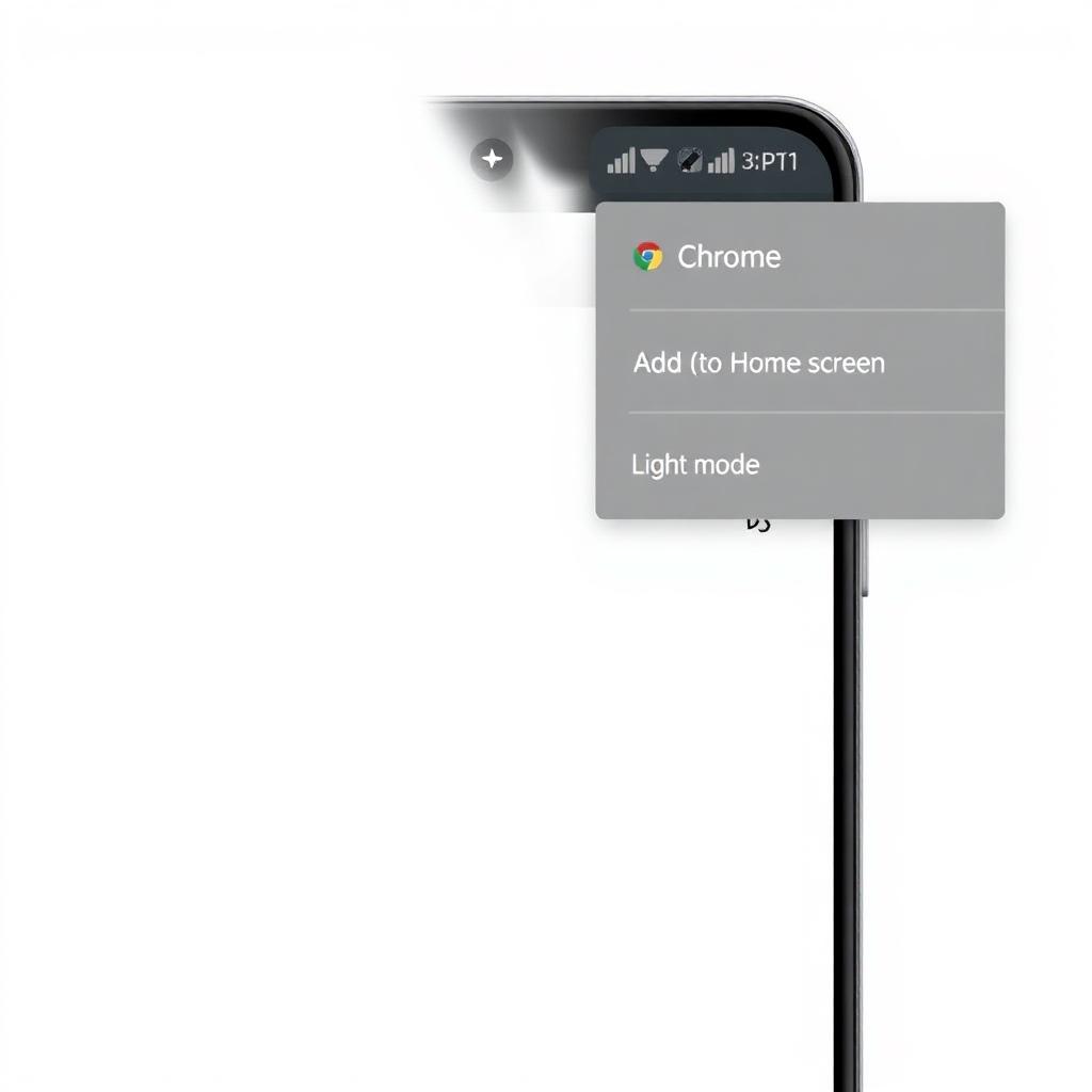 Android Chrome menu with Add to Home screen option